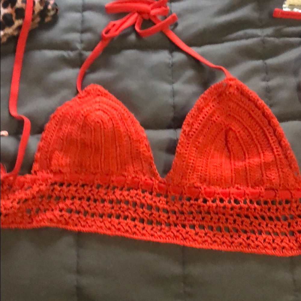 Red swimsuit top
